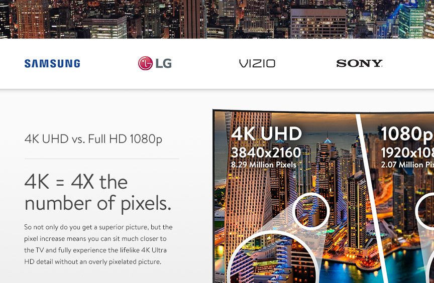4K Ultra HD promotional page