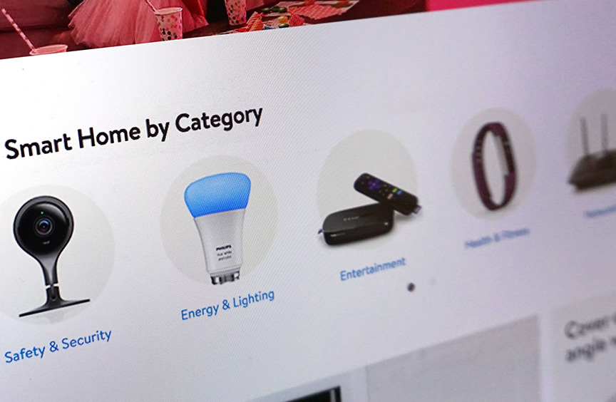 Walmart Smart Home department page design